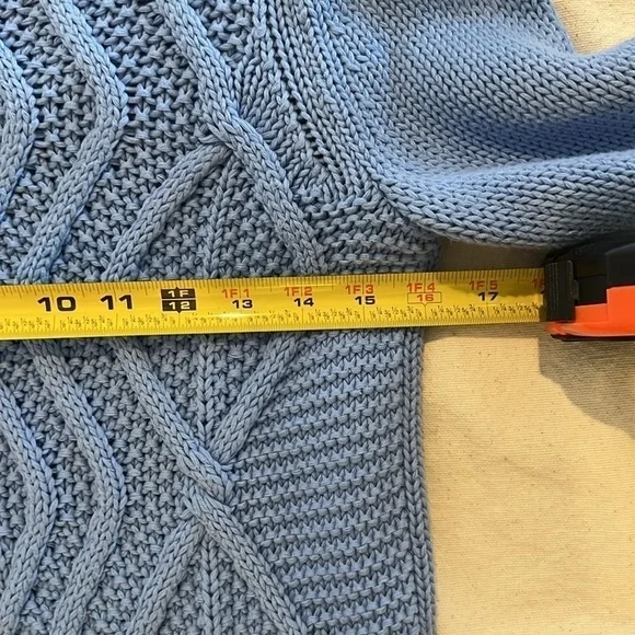Women’s Lands End Drifter Sweater. Blue. Cable knit. Size S - Picture 5 of 8